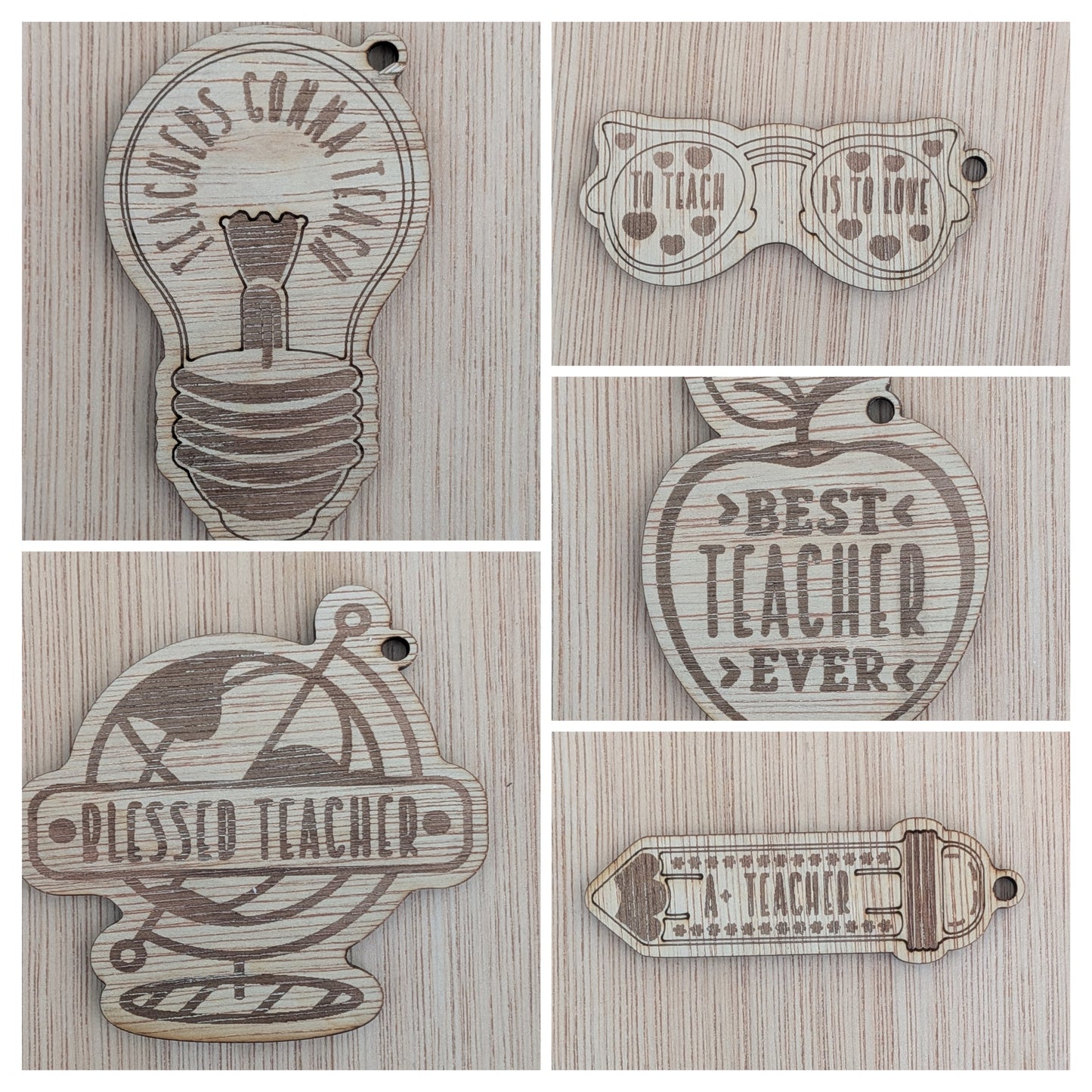Teacher Appreciation Keychains - 10 Designs