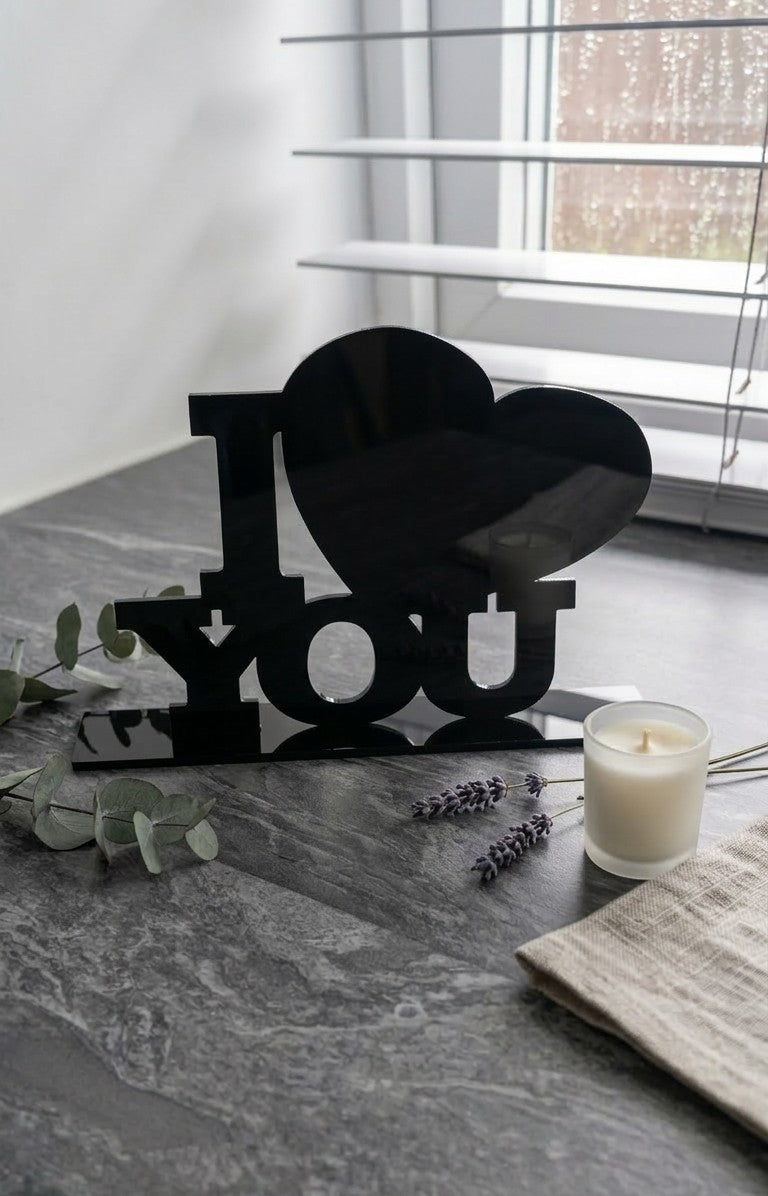 I Love You Acrylic Sign with Stand