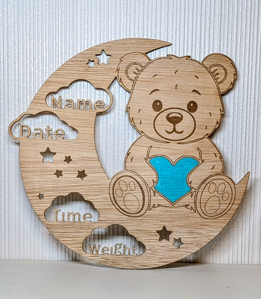 Personalised Baby Birth Memorabilia Plaque