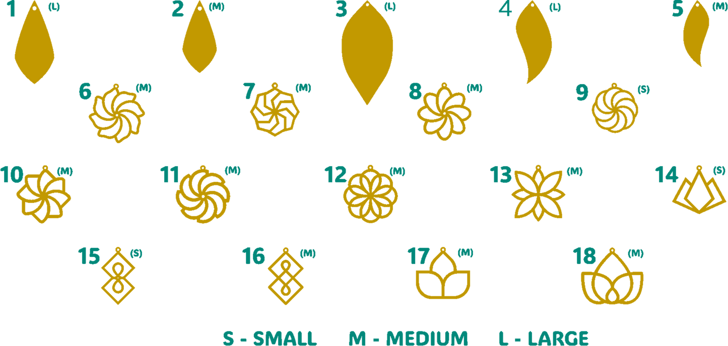 Wooden Earring Bundle (D2) – 18 Designs