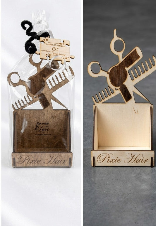 Personalised Hairdresser Business Card Holder