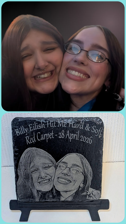Custom Photo Engraved Slate Keepsake – Personalised Gift
