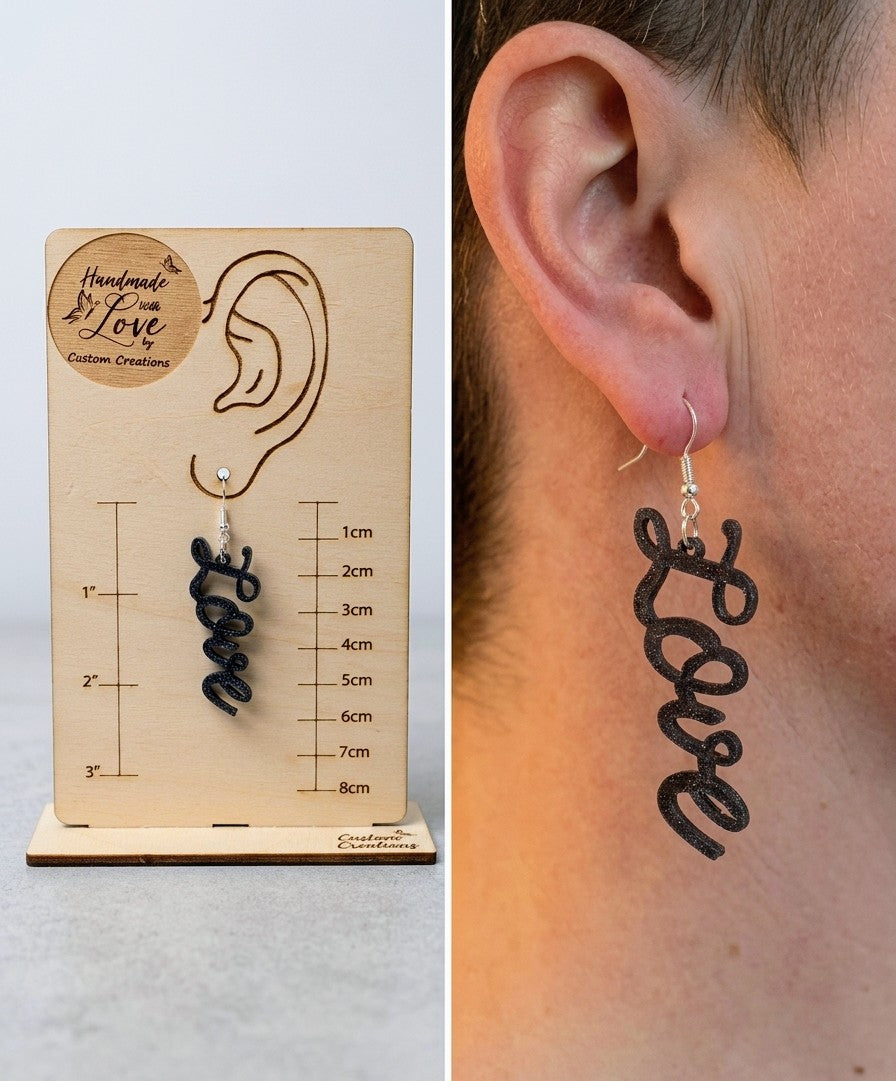 Love Script Earrings