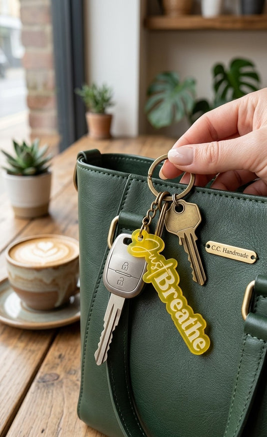 Just Breathe Acrylic Keyring