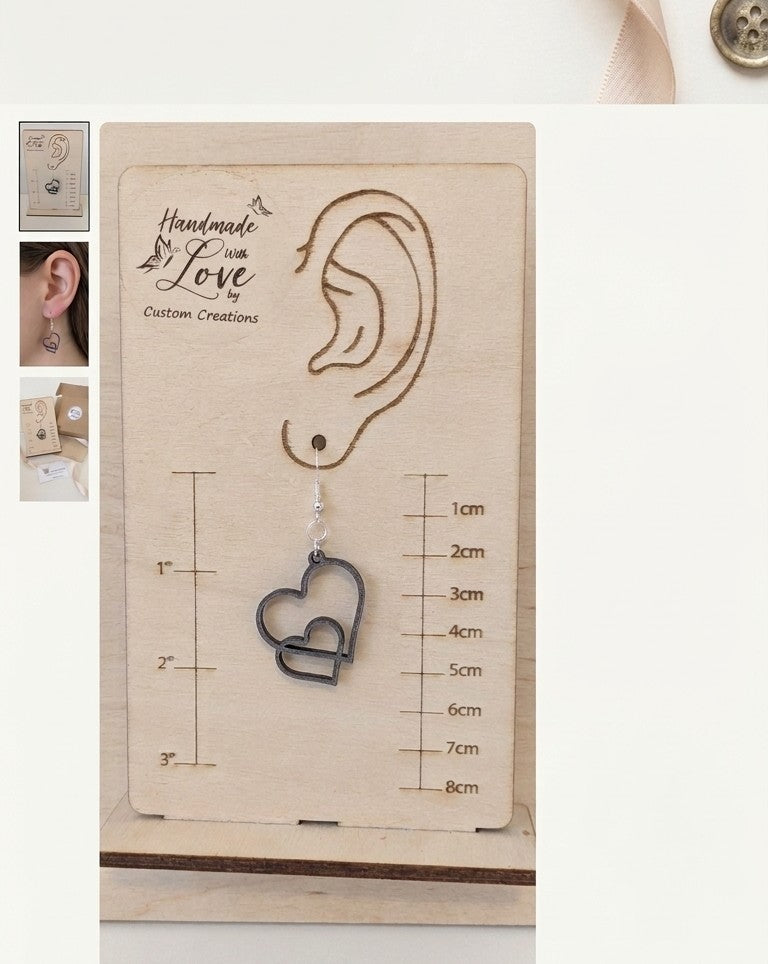 Double Heart Earrings - Modern Love Design
