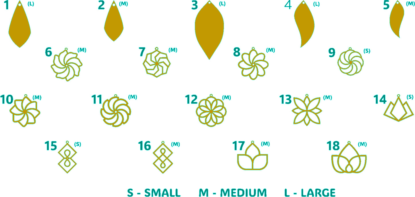 Wooden Earring Bundle (D2) – 18 Designs