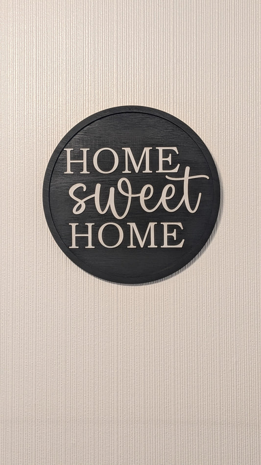 Home Sweet Home Round Wood Sign