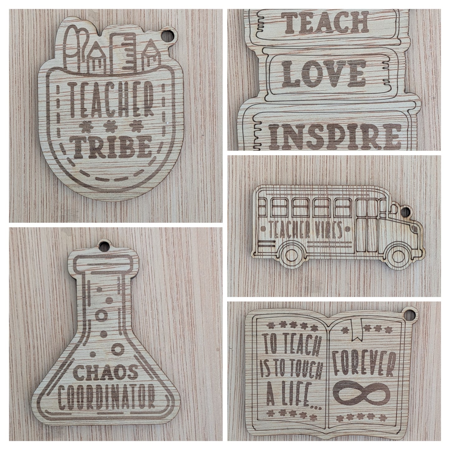 Teacher Appreciation Keychains - 10 Designs