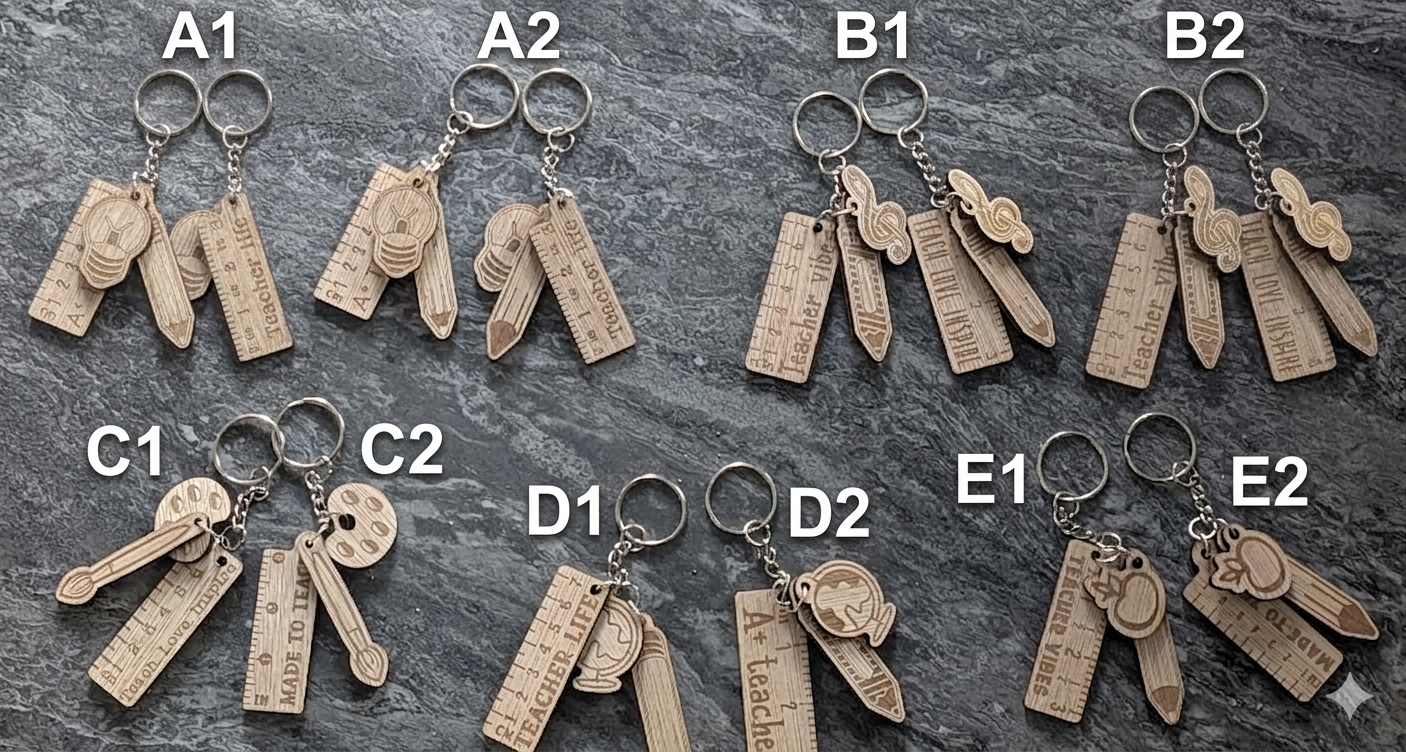 Teacher Appreciation Keychains - Multiple Designs