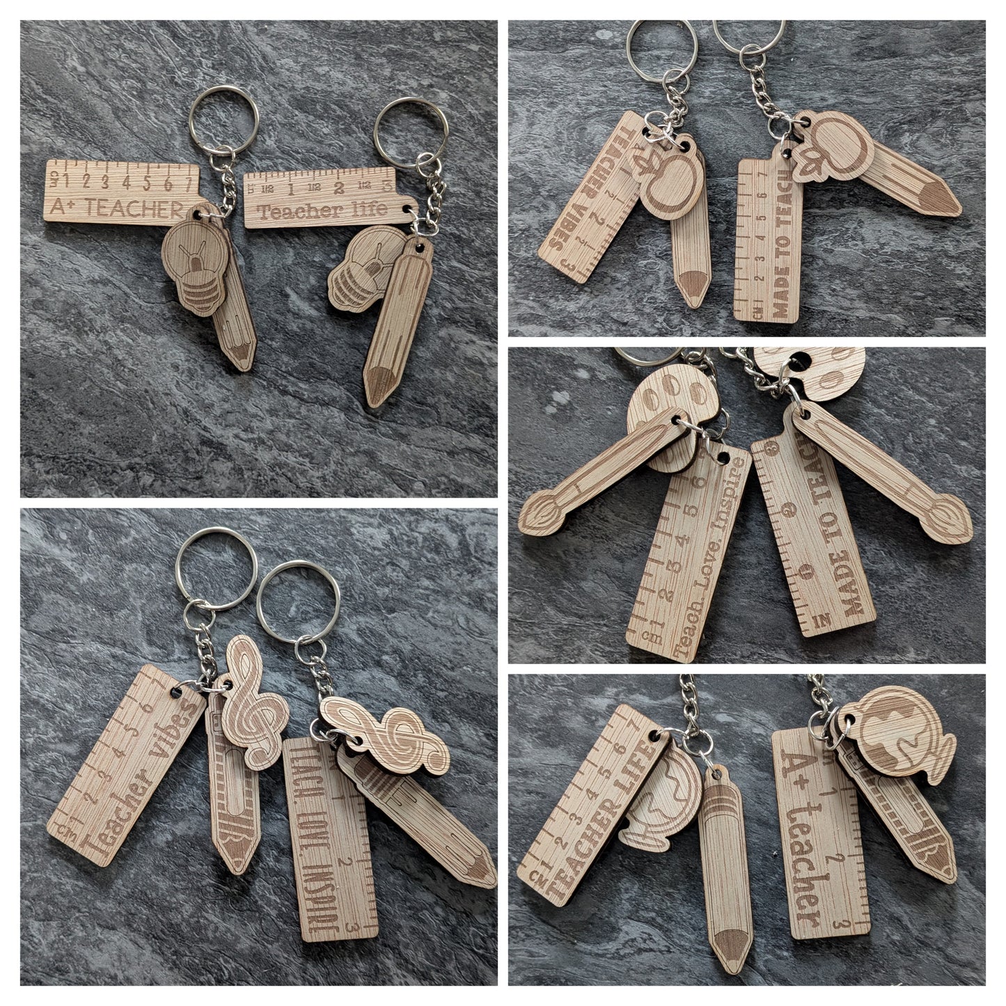 Teacher Appreciation Keychains - Multiple Designs