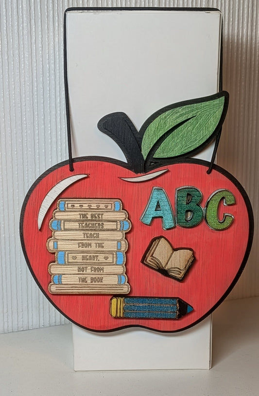 Teacher Apple Layered Plaque – ABC Design