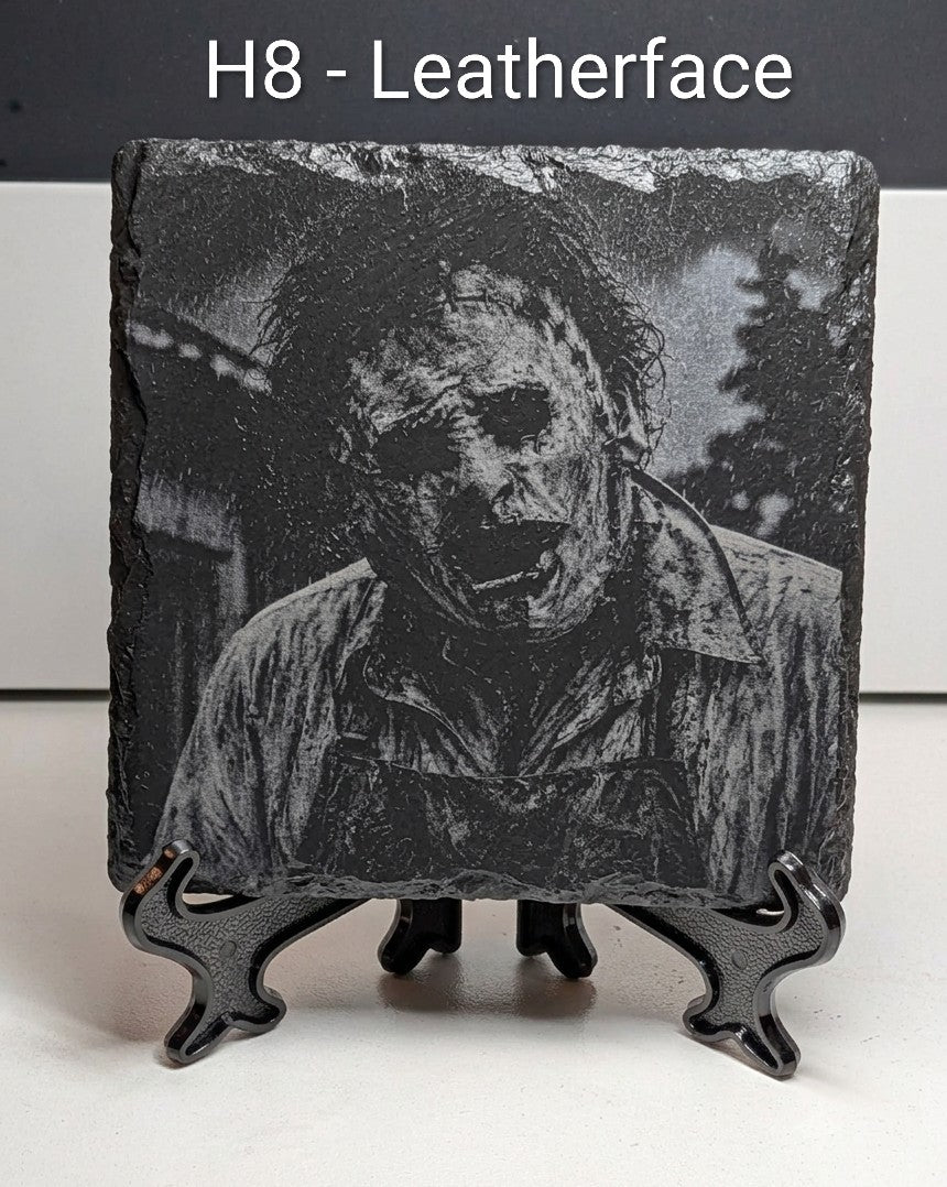 Horror Character Slate Coaster Bundle — Set of 4 or 6 with Holder