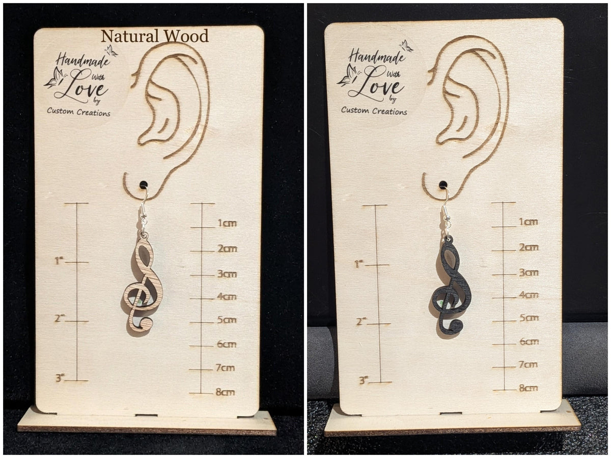 Musical Note Wooden Earrings