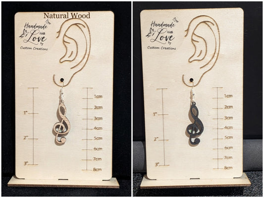 Musical Note Wooden Earrings