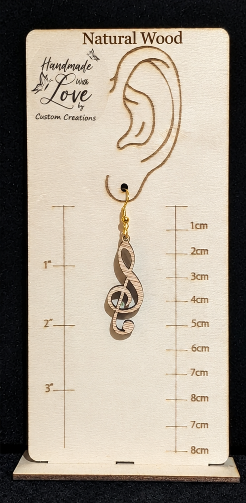 Musical Note Wooden Earrings