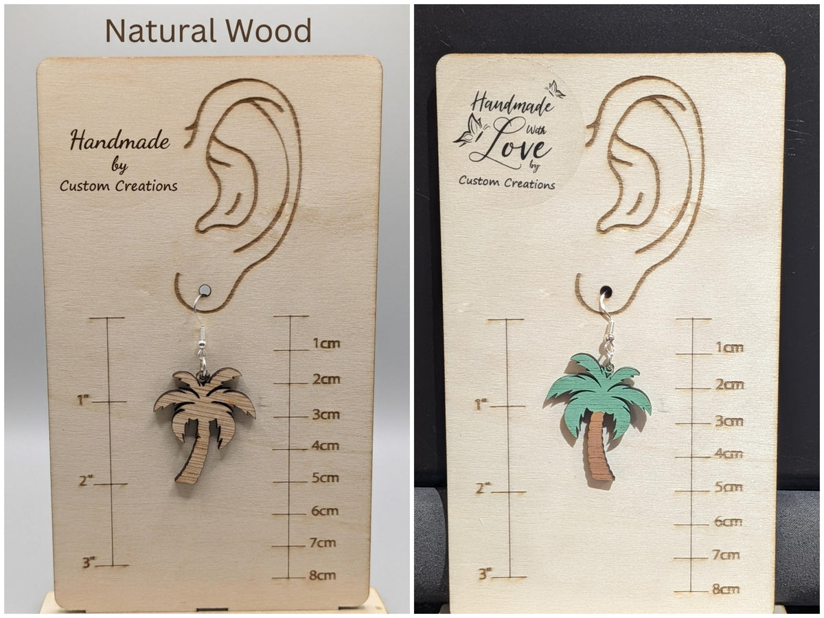 Palm Tree Wooden Earrings