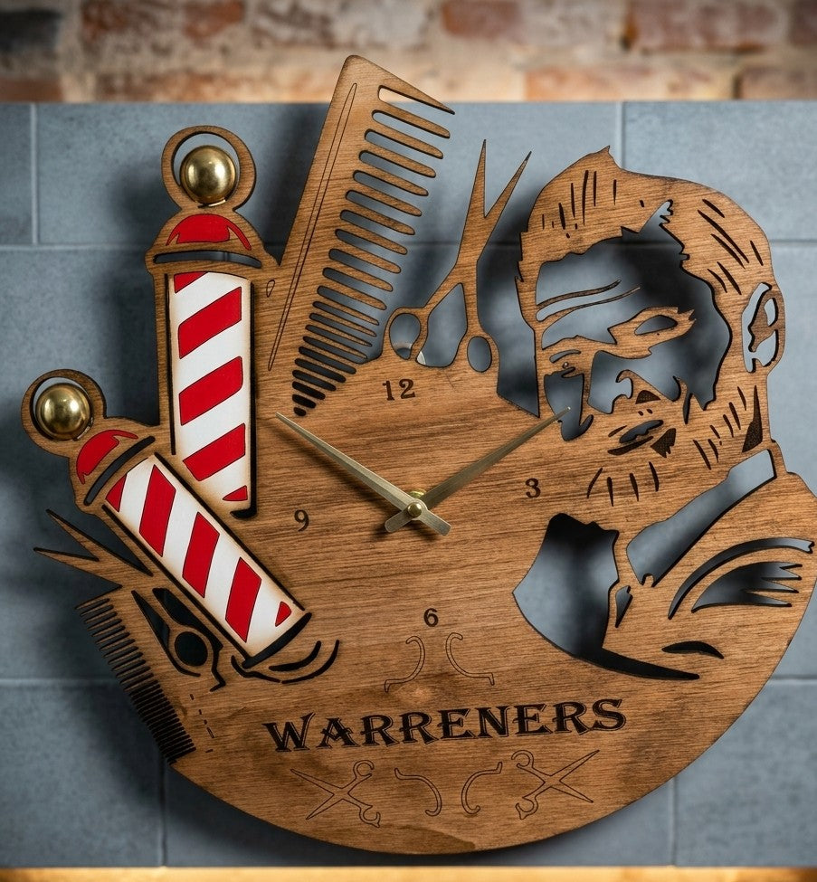 Personalised Barber Shop Wall Clock