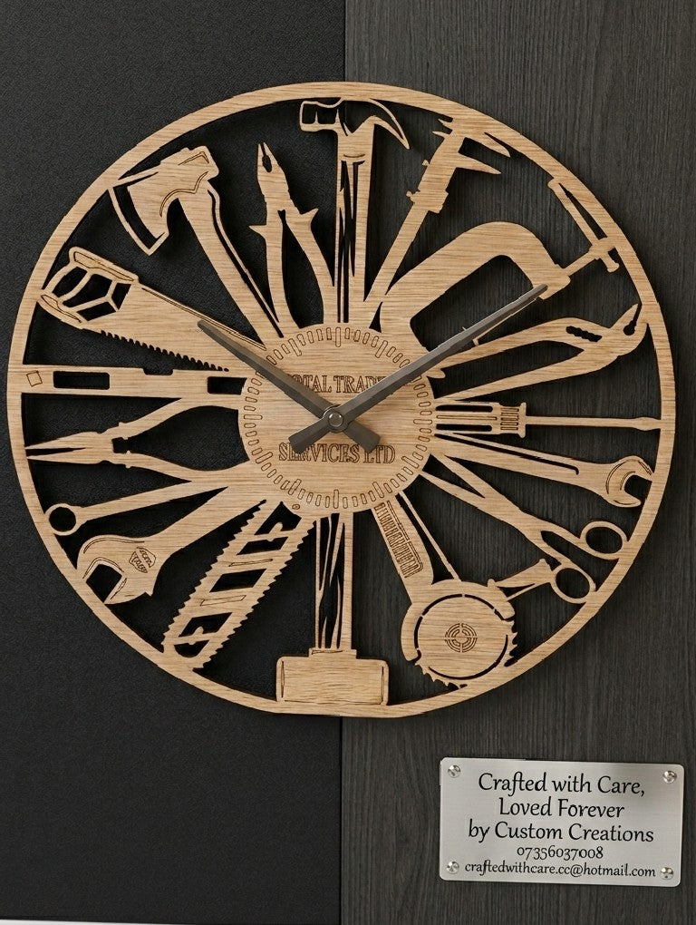 Personalised Trades Business Wall Clock