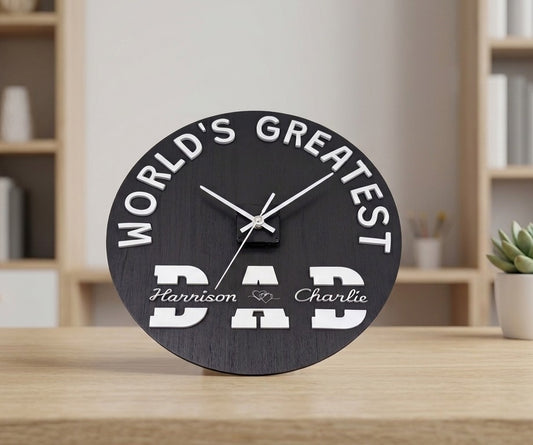 Personalised World's Greatest Dad Clock