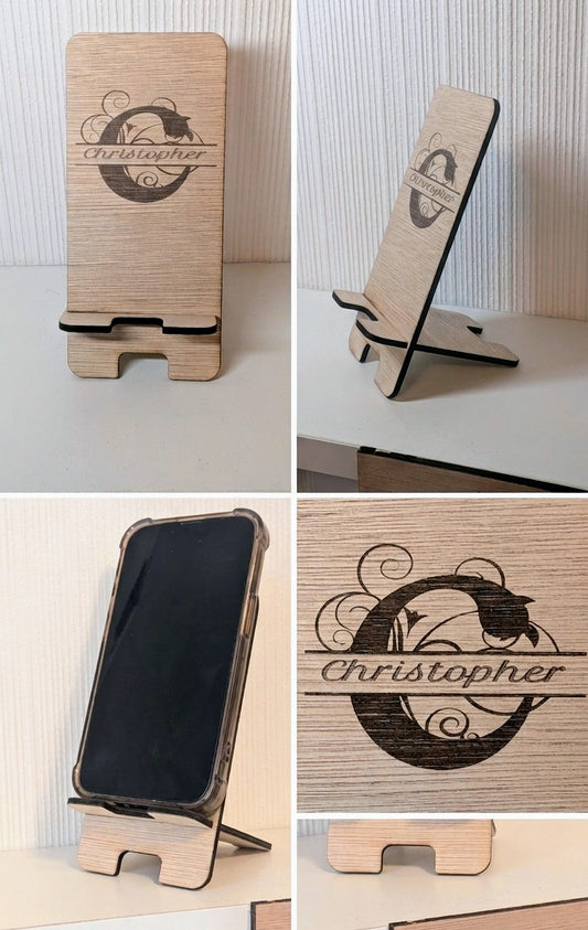 Personalised Wooden Phone Stand