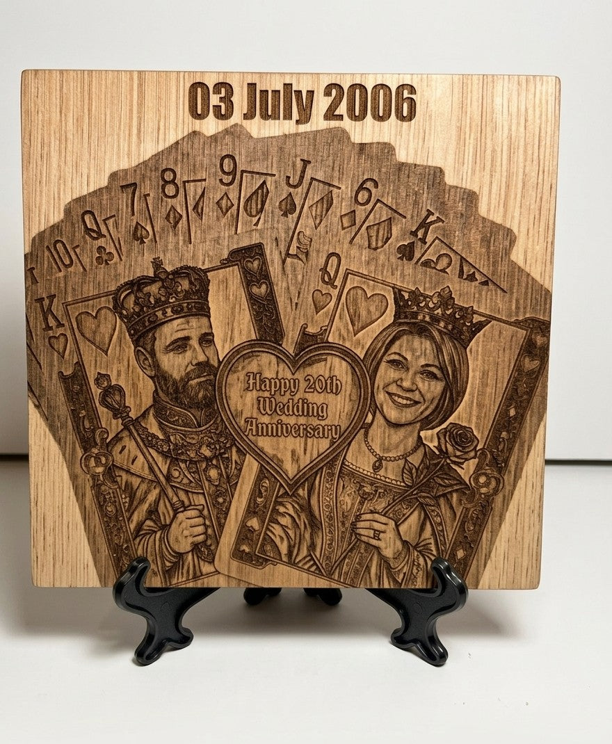Personalised Playing Card Portrait Plaque