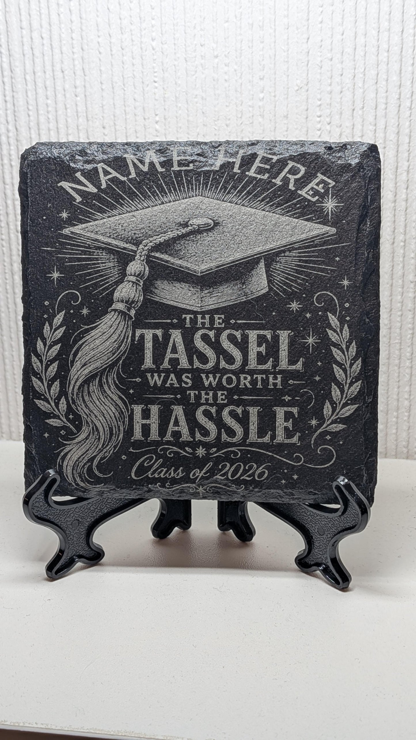 Personalised Graduation Slate Coaster & Display Plaque