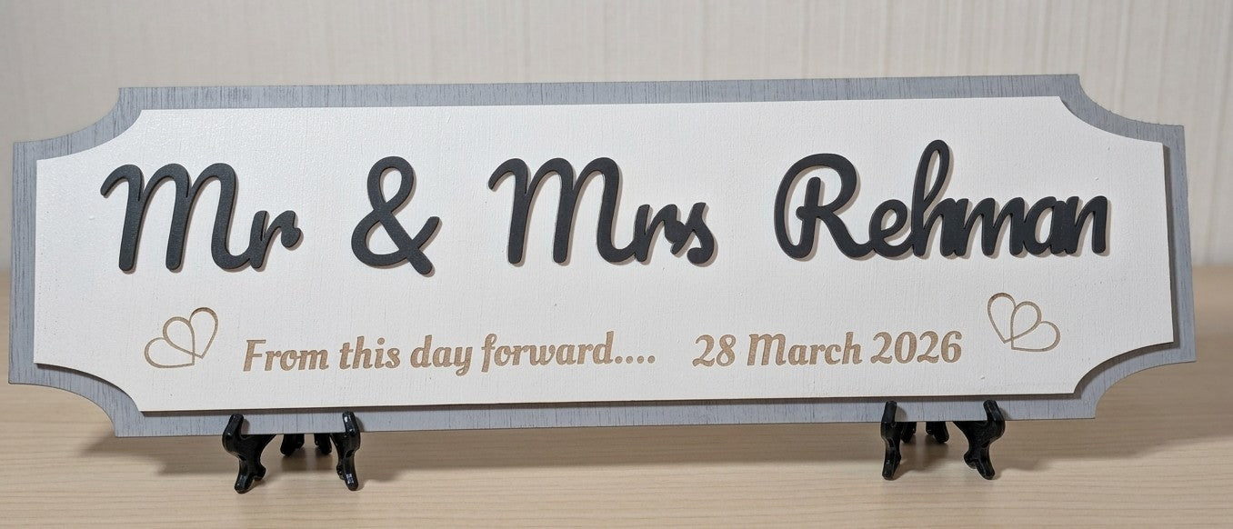 Personalised Mr & Mrs Wedding Sign