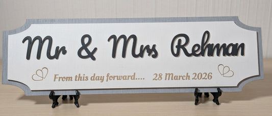 Personalised Mr & Mrs Wedding Sign