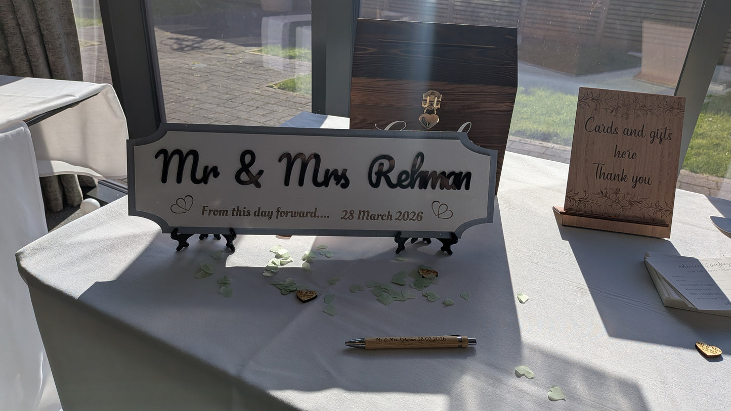 Personalised Mr & Mrs Wedding Sign