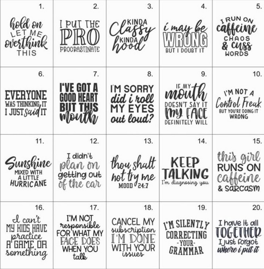Sarcastic Quote Keychain Bundle