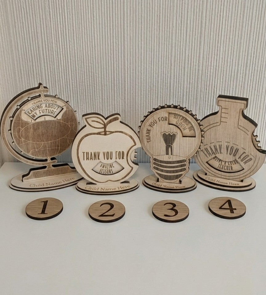 Teacher Appreciation Rotating Wheel Plaques – 4 Designs