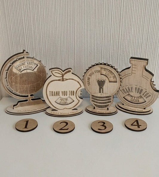 Teacher Appreciation Rotating Wheel Plaques – 4 Designs