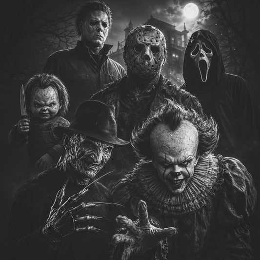 Horror Character Slate Coaster Bundle — Set of 4 or 6 with Holder