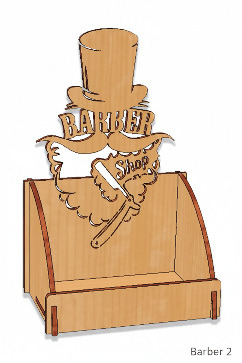 Barber Shop Business Card Holder - Barber 2