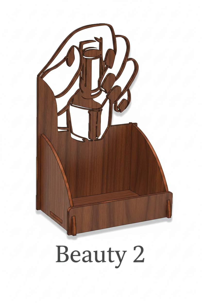 Beauty 2 Business Card Holder - Walnut Finish