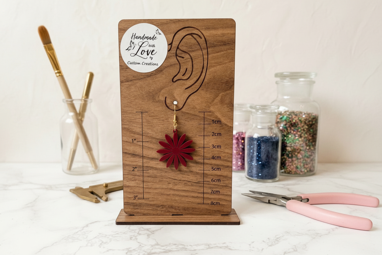 Daisy Earring in Crimson Red