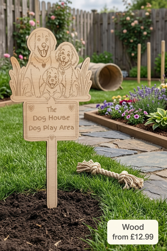 Dog Play Area Wood Sign with Price