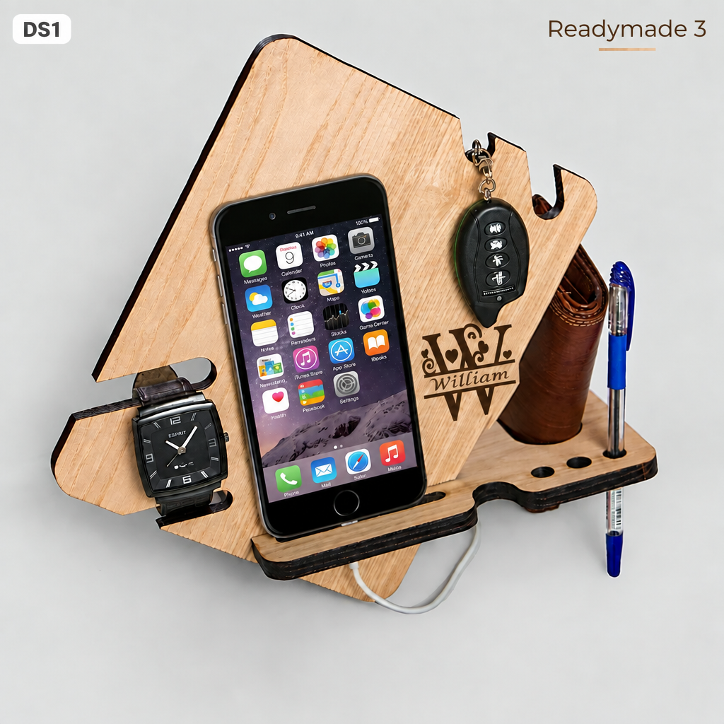 DS1 docking station with heart-and-scroll William engraving