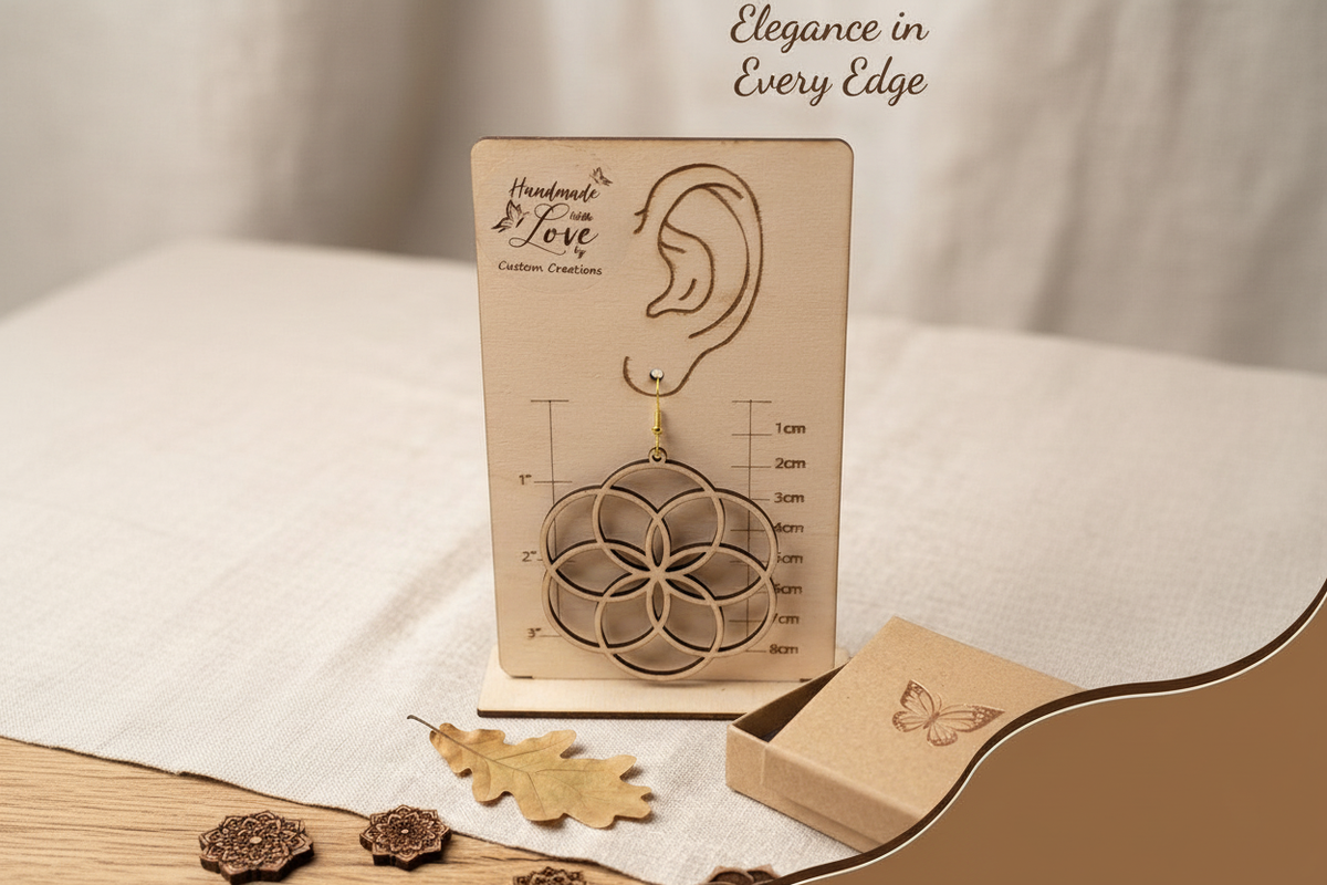 Flower of Life Earring with Gold Hook
