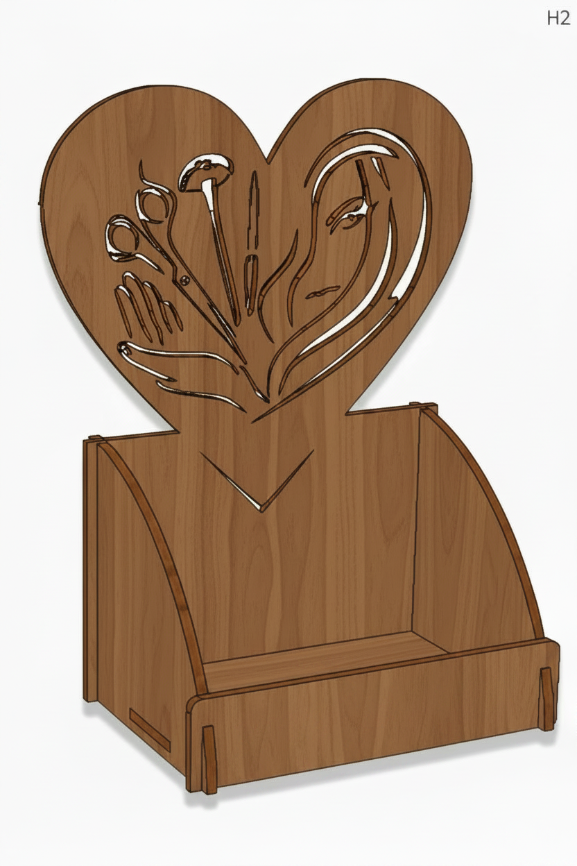 Hair Beauty Salon Card Holder H2 - Walnut No Text