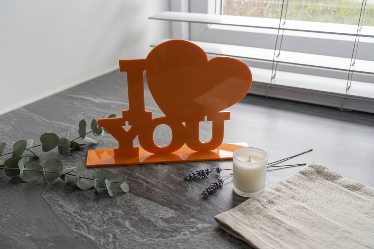 I Love You Sign in Orange