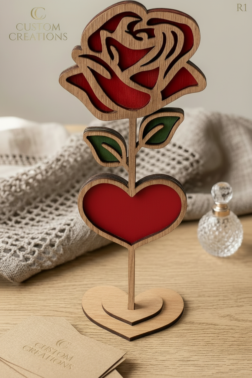 Layered Rose Red Heart R1