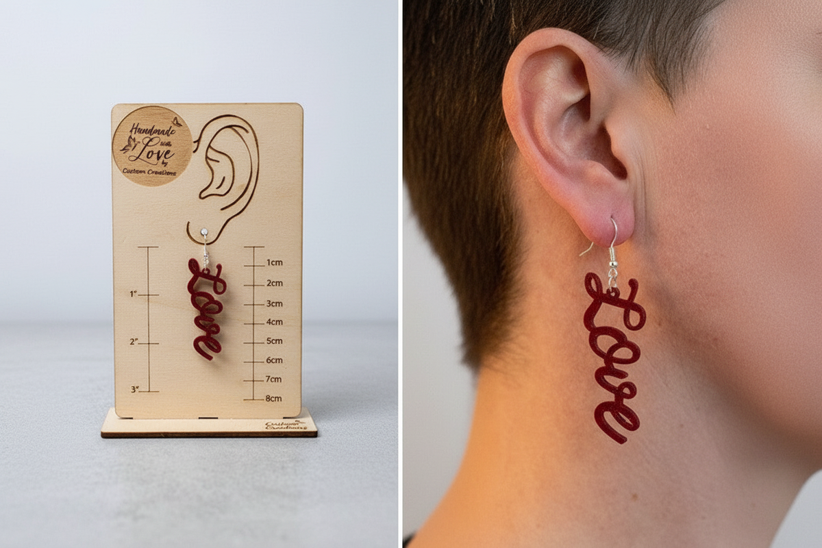 Love Earrings - Red Acrylic