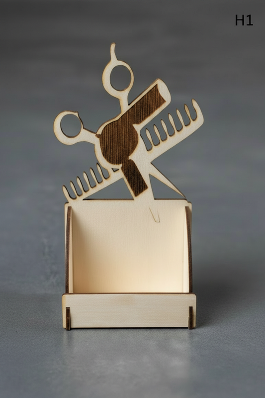 Natural Wood Card Holder - H1 Top Right