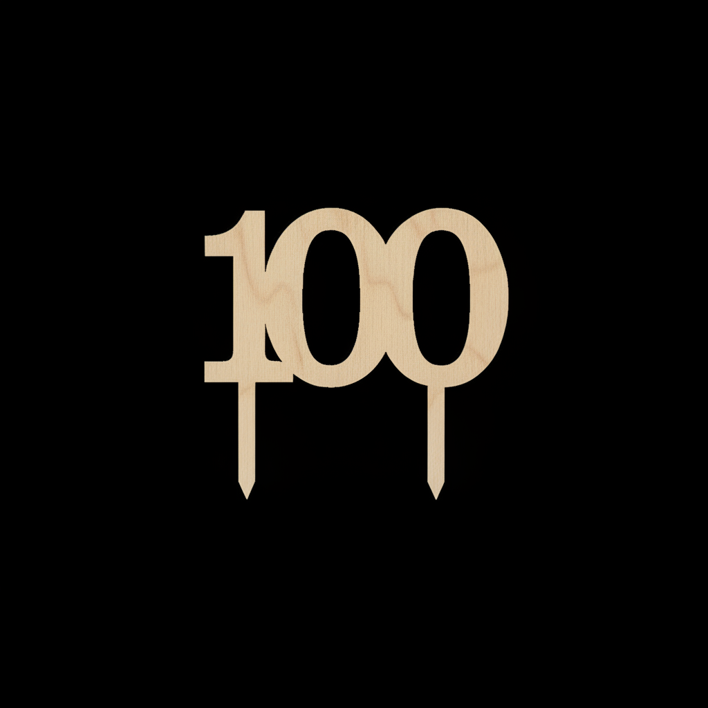 Number 100 on black background