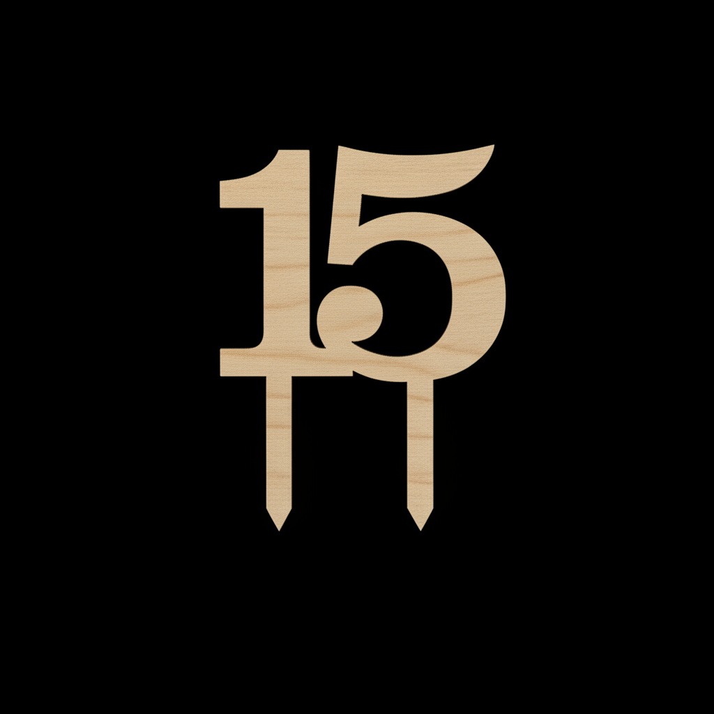 Number 15 on black background