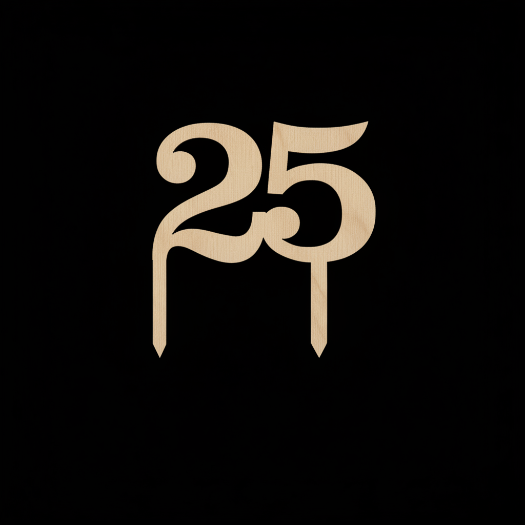 Number 25 on black background
