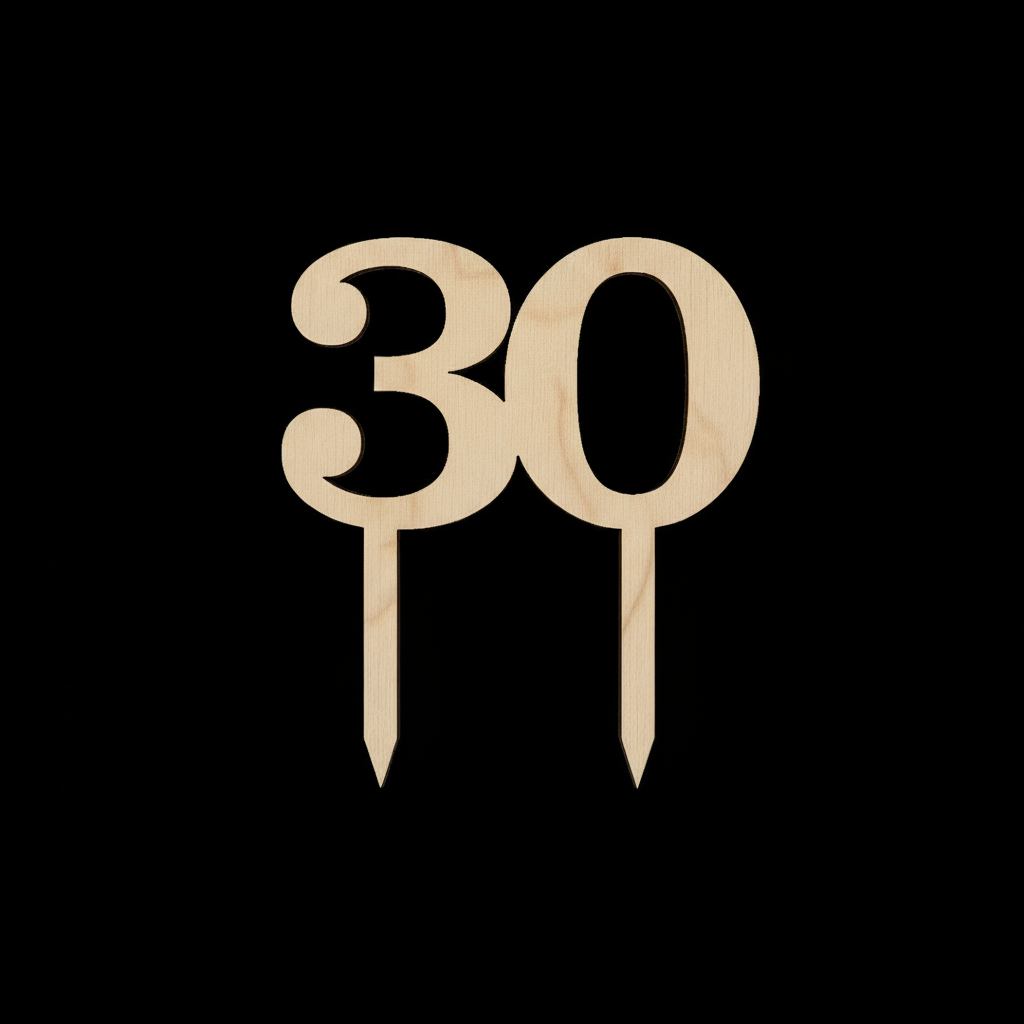 Number 30 on black background