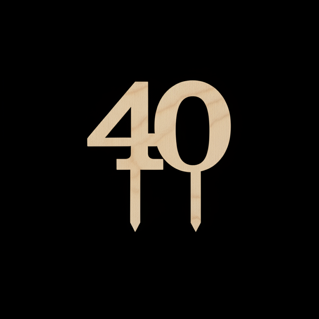 Number 40 on black background