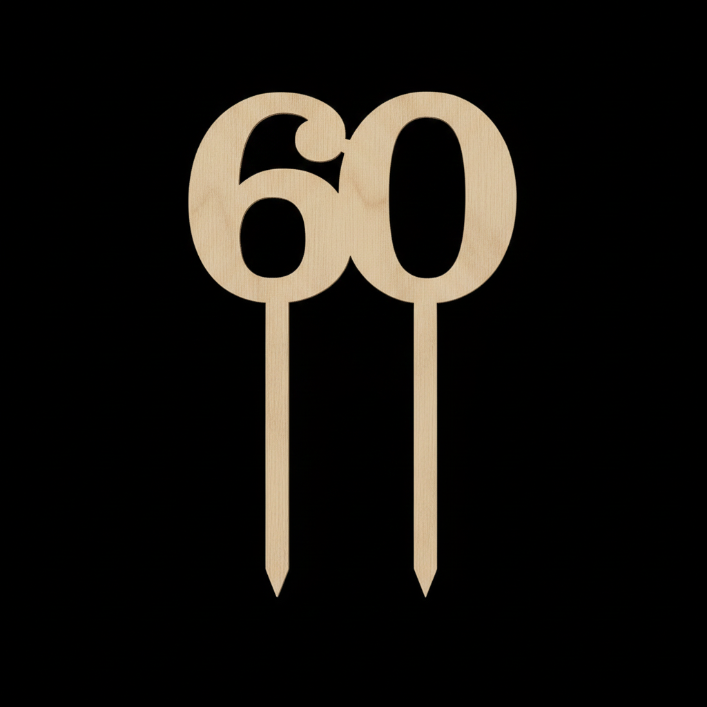 Number 60 on black background